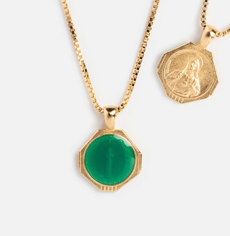 Sofia Pendant Necklace in Seafoam Green