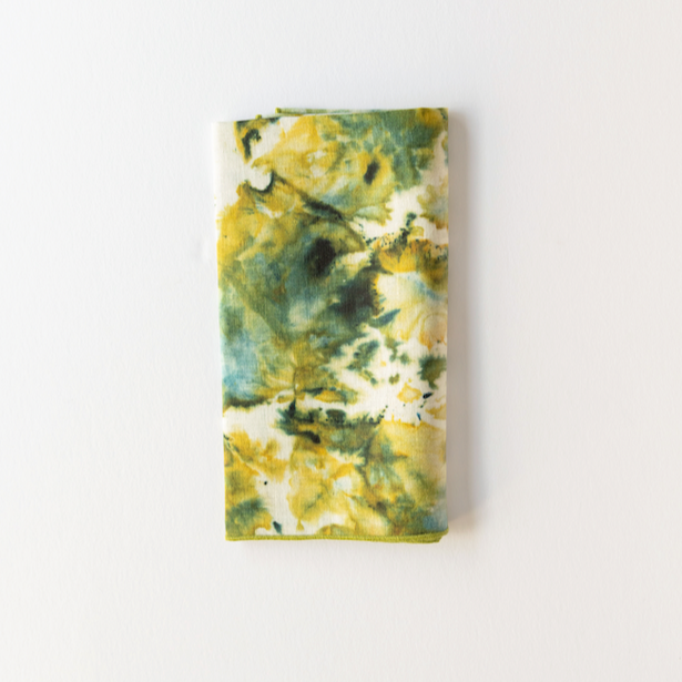 Green Marble Print Linen Napkin