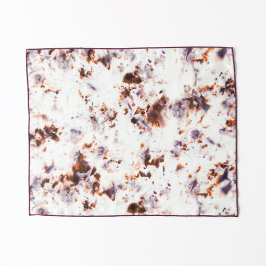 Rose Marble Plum Trim Placemat 100% Linen