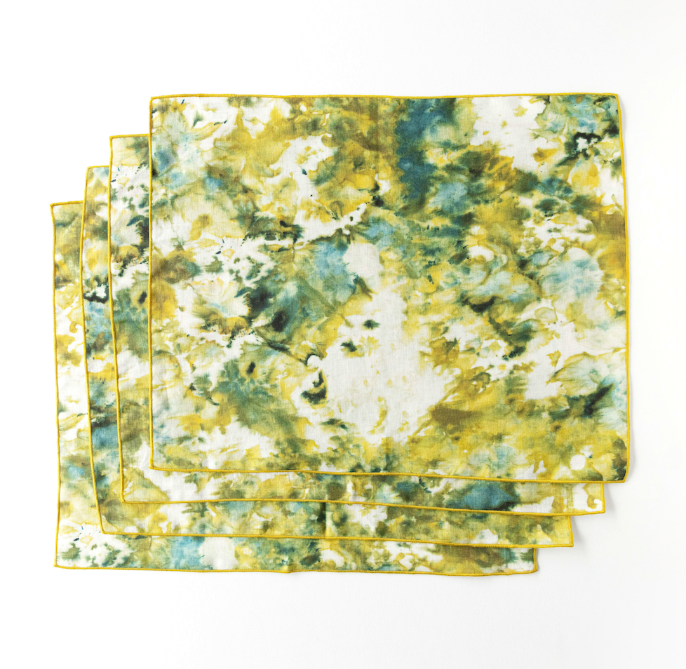 Green Marble Linen Placemat 15x18 inches Made in Portugal