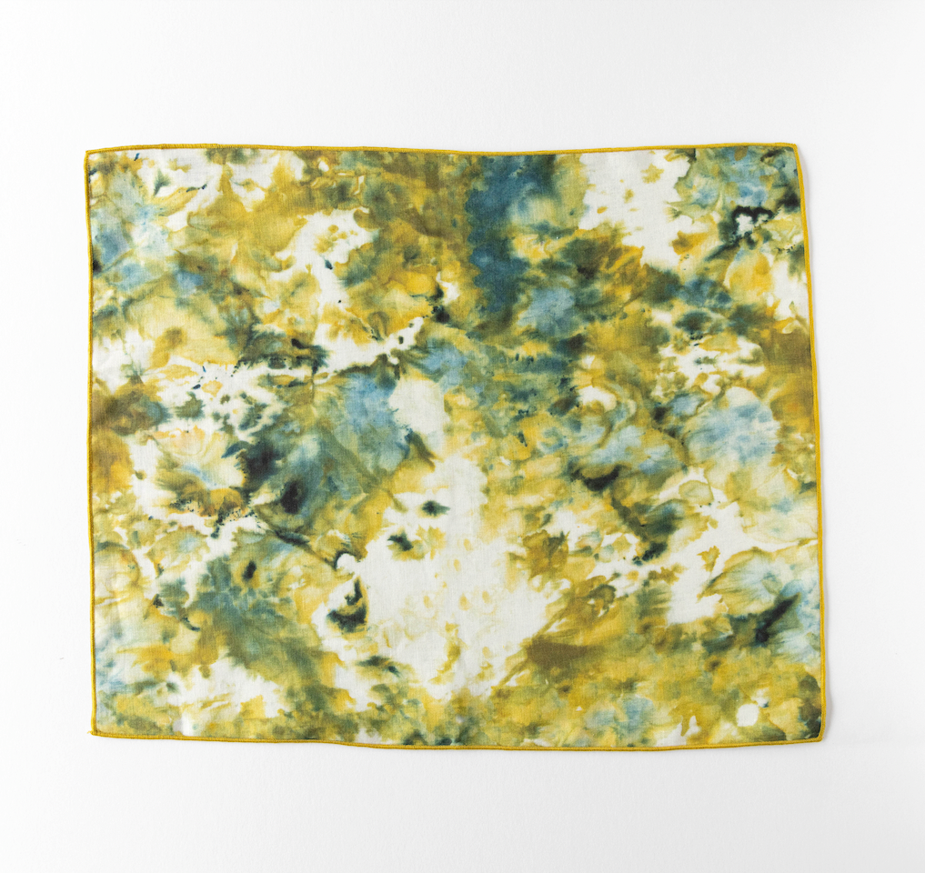 Green Marble Linen Placemat 15x18 inches Made in Portugal