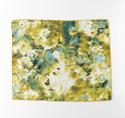 Green Marble Linen Placemat 15x18 inches Made in Portugal