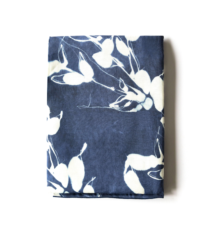 Porto Print Indigo Tablecloth 100% European Linen