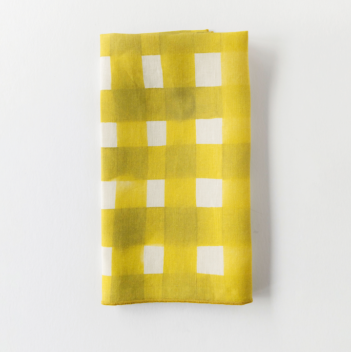 Yellow Cross-Hatch Linen Napkin 18x18 Inches
