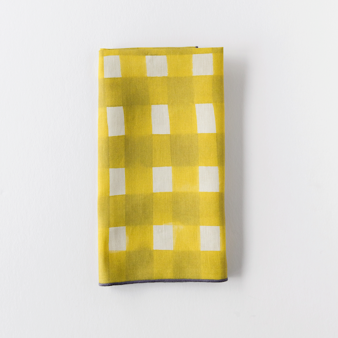 Yellow Cross-Hatch Linen Napkin 18x18 Inches