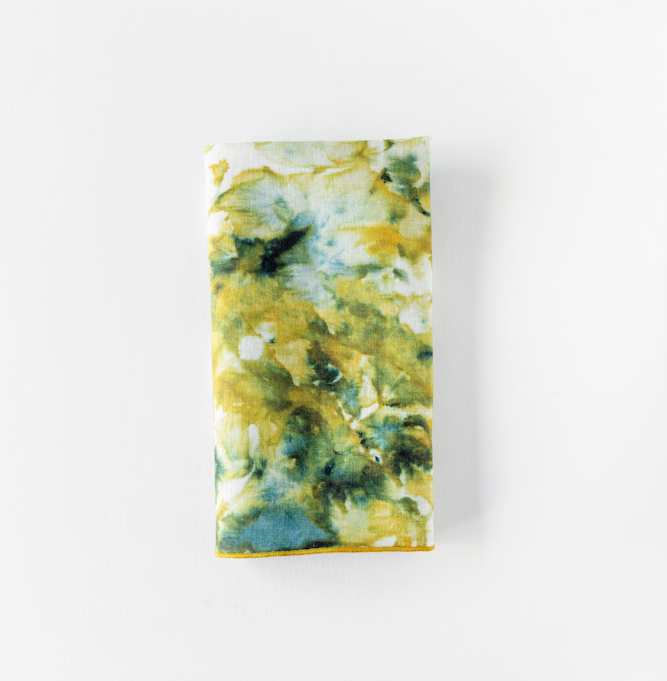 Green Marble Print Linen Napkin