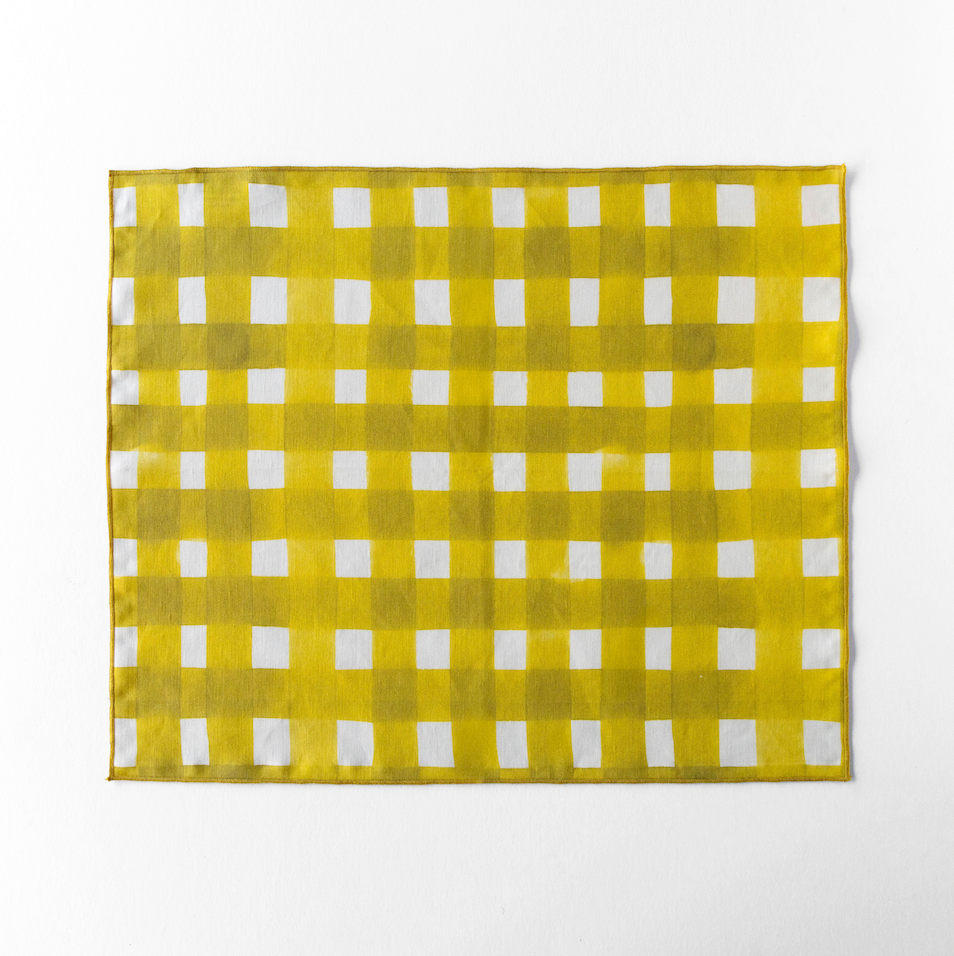 Yellow Cross Hatch Linen Placemat