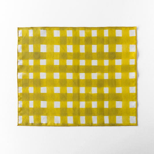 Yellow Cross Hatch Linen Placemat
