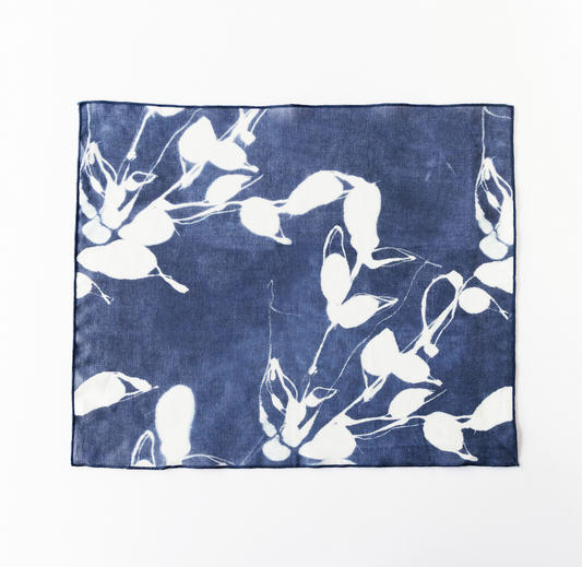 Indigo Abstract Print Placemat Porto Print Goldie Home