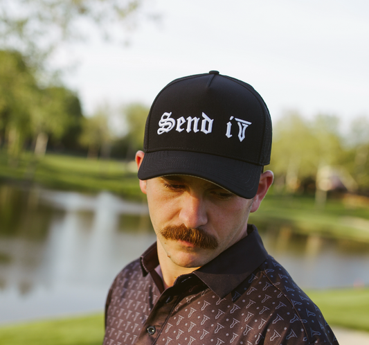 Send It Hat Black 5-Panel Golf Hat