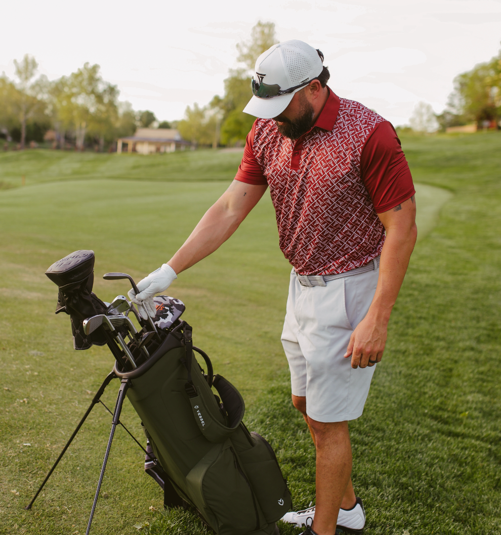 Tempo T Performance Burgandy Performance Polo Tempo Golf Apparel