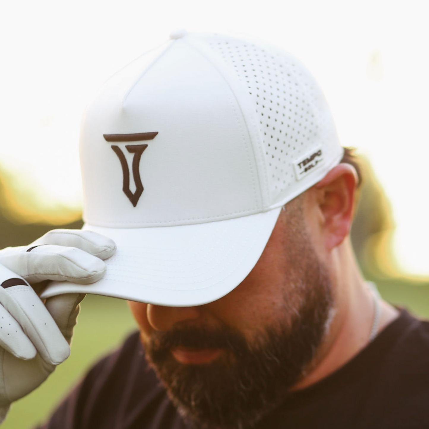 Iconic T 5 Panel Snapback Hat White Golf Hat