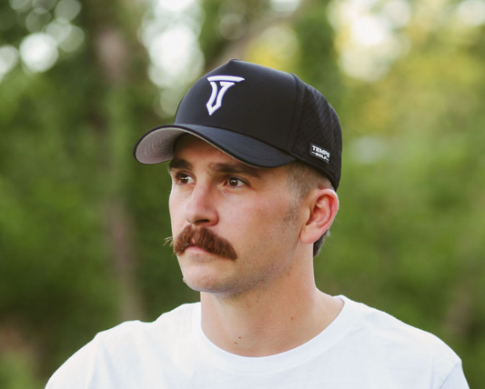 Iconic T 5 Panel Snapback Hat Black Golf Hat