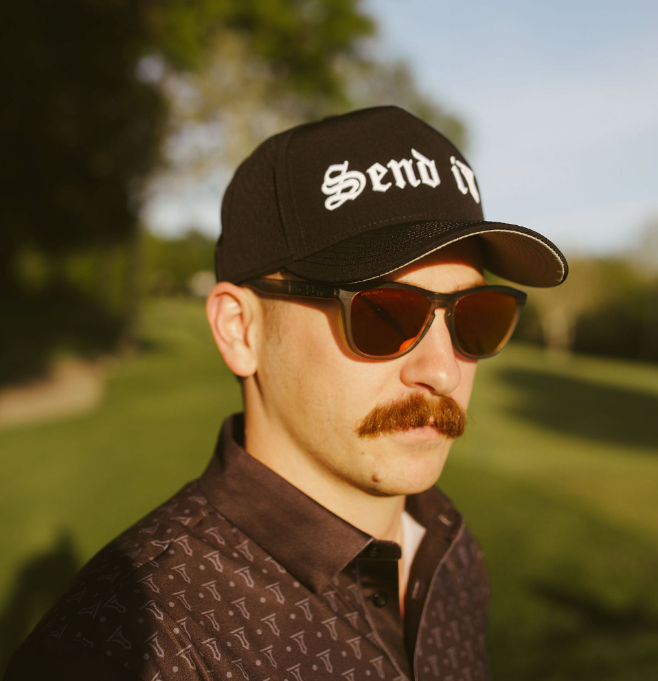 Send It Hat Black 5-Panel Golf Hat