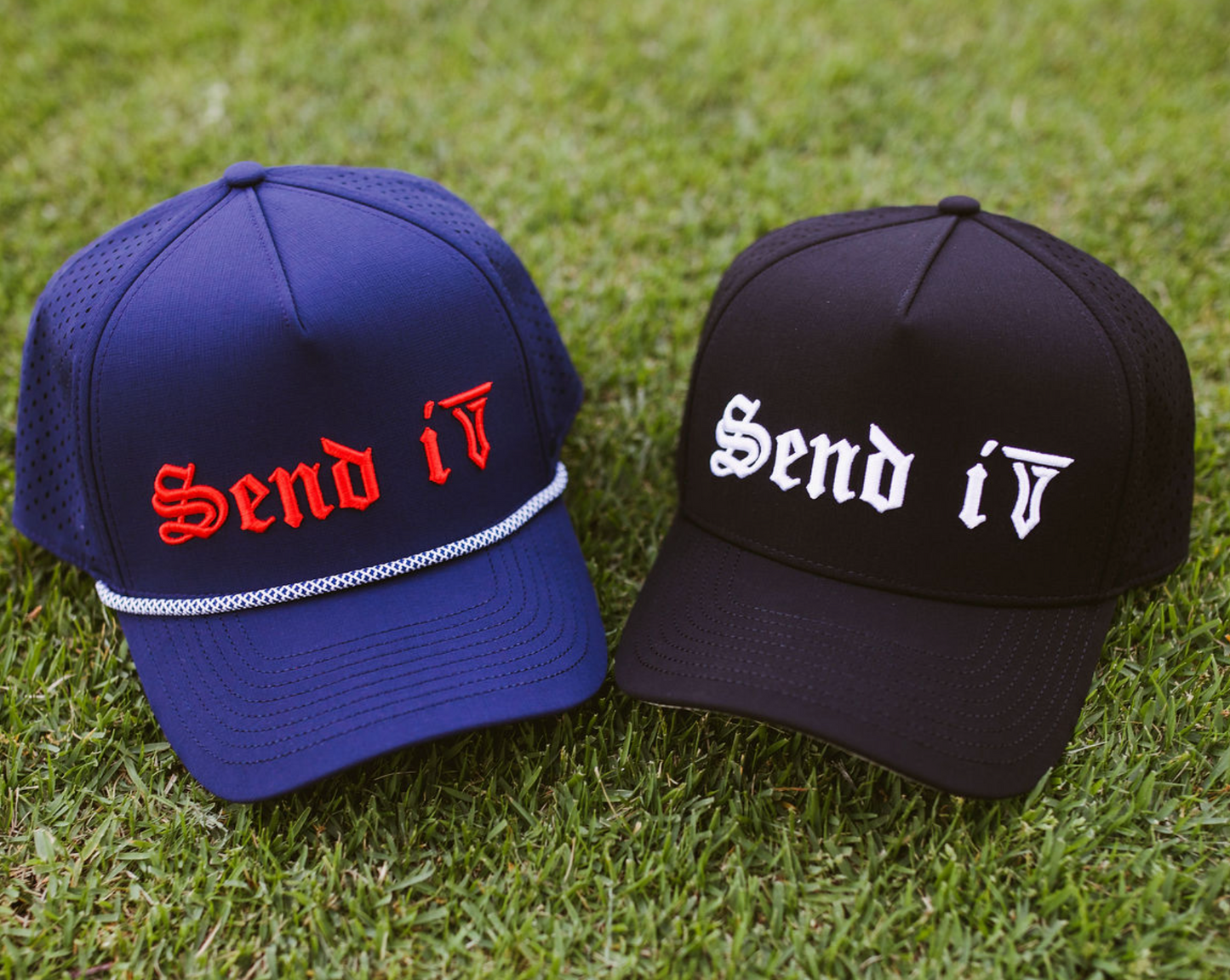 Send It Hat Black 5-Panel Golf Hat