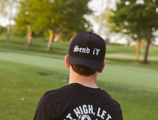 Send It Hat Black 5-Panel Golf Hat