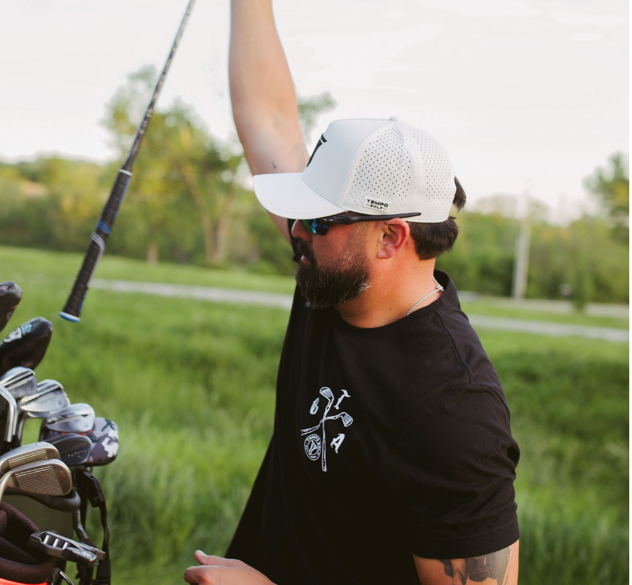 Iconic T 5 Panel Snapback Hat White Golf Hat