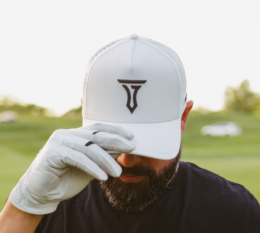 Iconic T 5 Panel Snapback Hat White Golf Hat