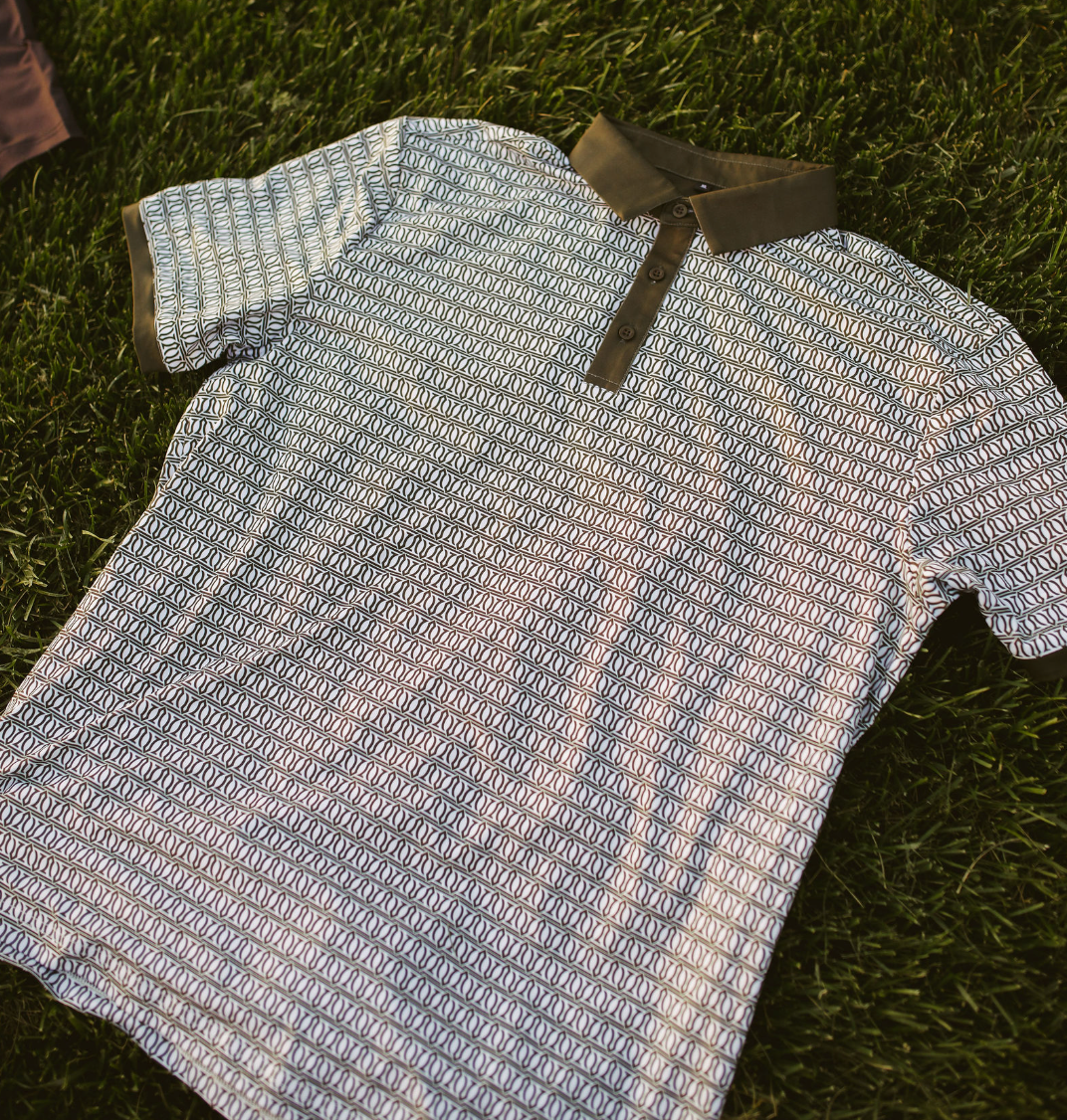 Sage Green Mosaic Performance Polo Polo Tempo Golf Apparel
