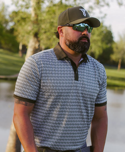 Sage Green Mosaic Performance Polo Polo Tempo Golf Apparel