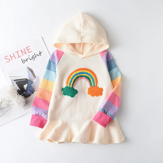 Toddler Girls Casual Rainbow Knit Dress Kids Clothes by Melario