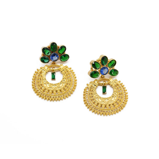 Sea Holly 22k Gold Plated Brass Filigree Earring ADIBA