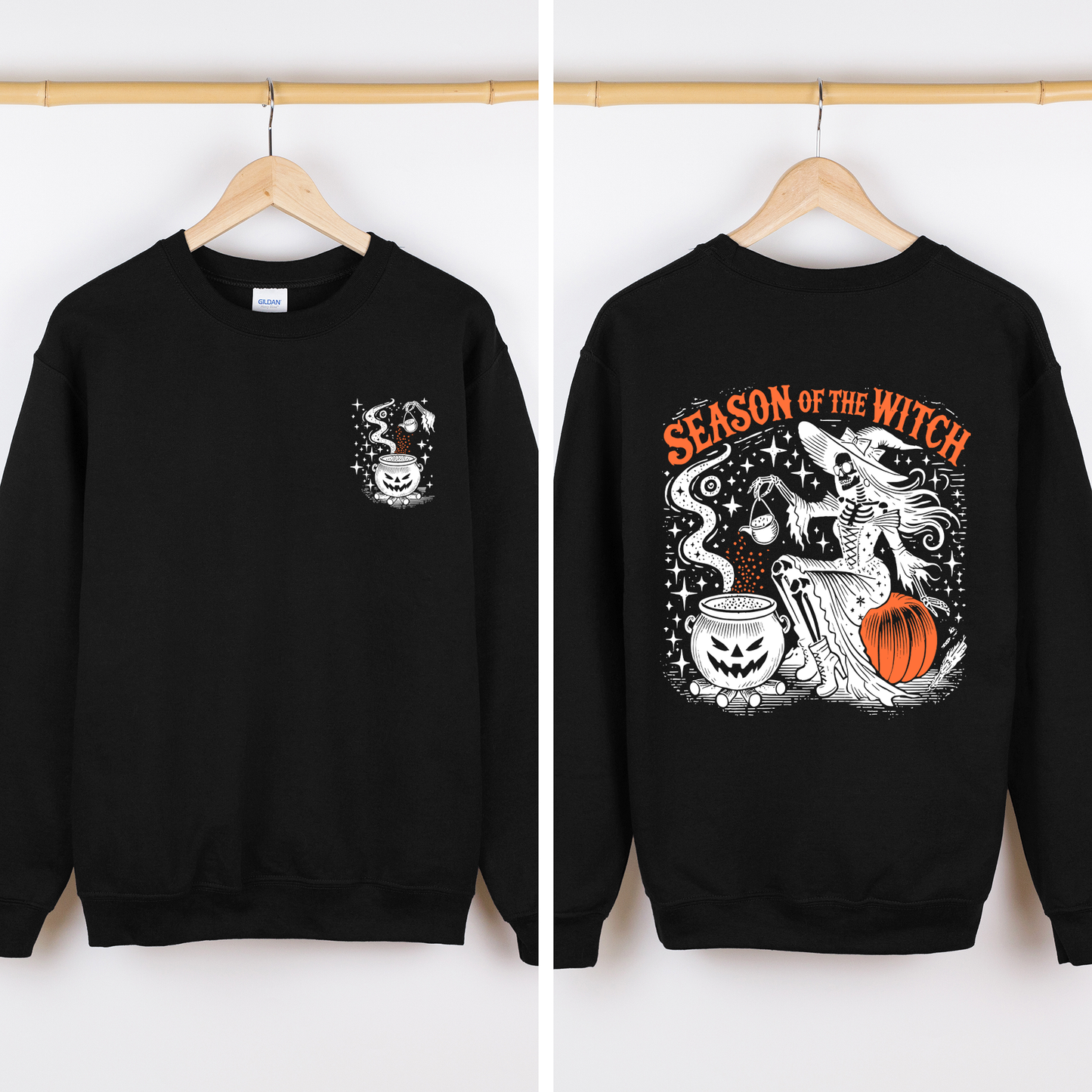 Halloween Spooky Sweatshirt Front and Back Season of the Witch Refinery Number One