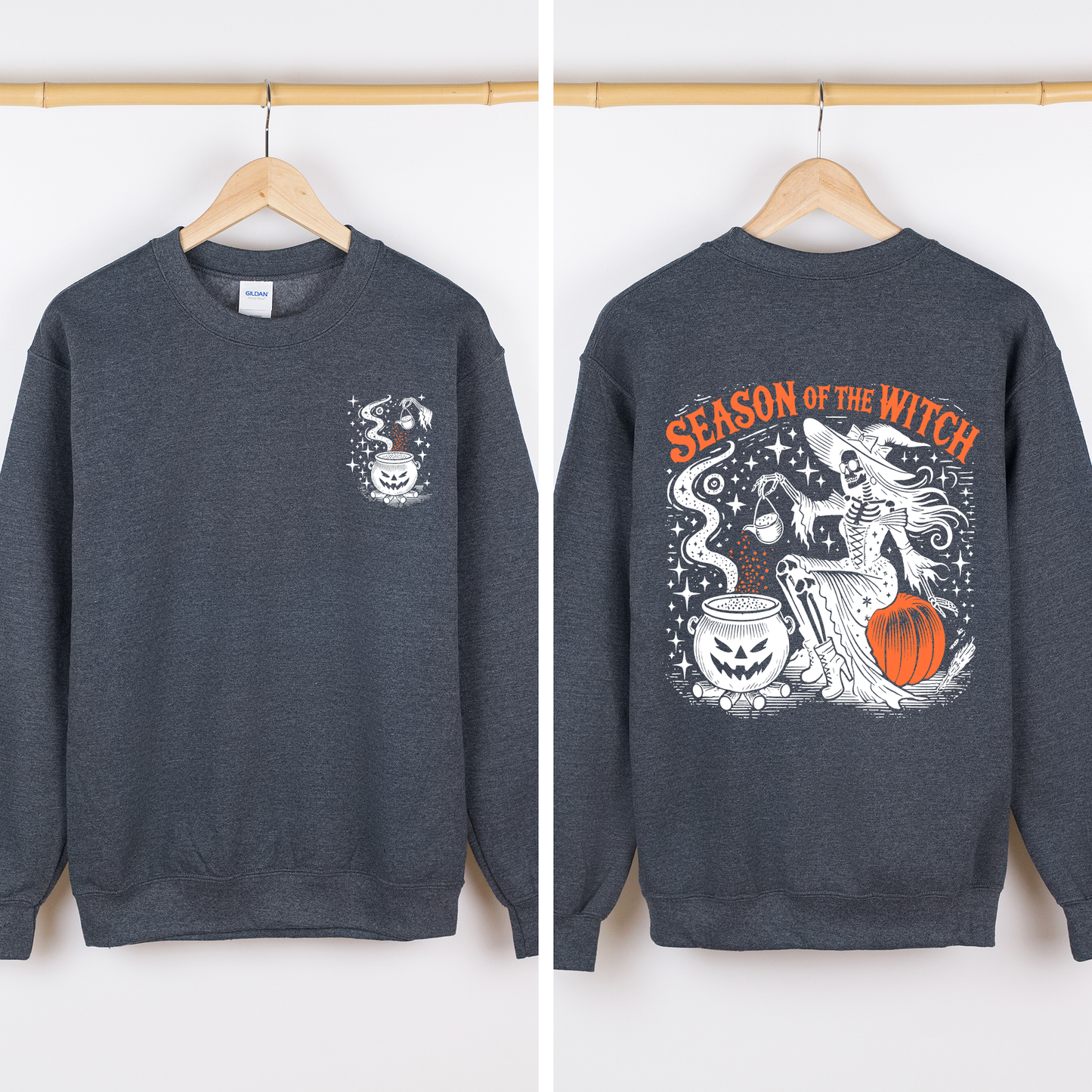 Halloween Spooky Sweatshirt Front and Back Season of the Witch Refinery Number One