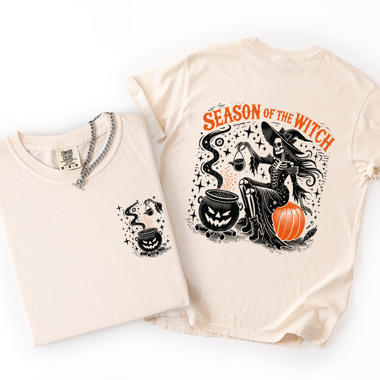 Season of the Witch Spooky Front and Back T-Shirt Comfort Colors