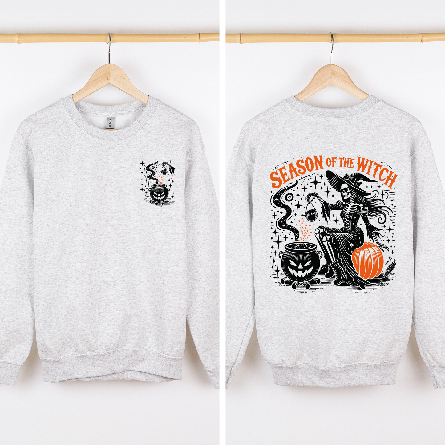 Halloween Spooky Sweatshirt Front and Back Season of the Witch Refinery Number One