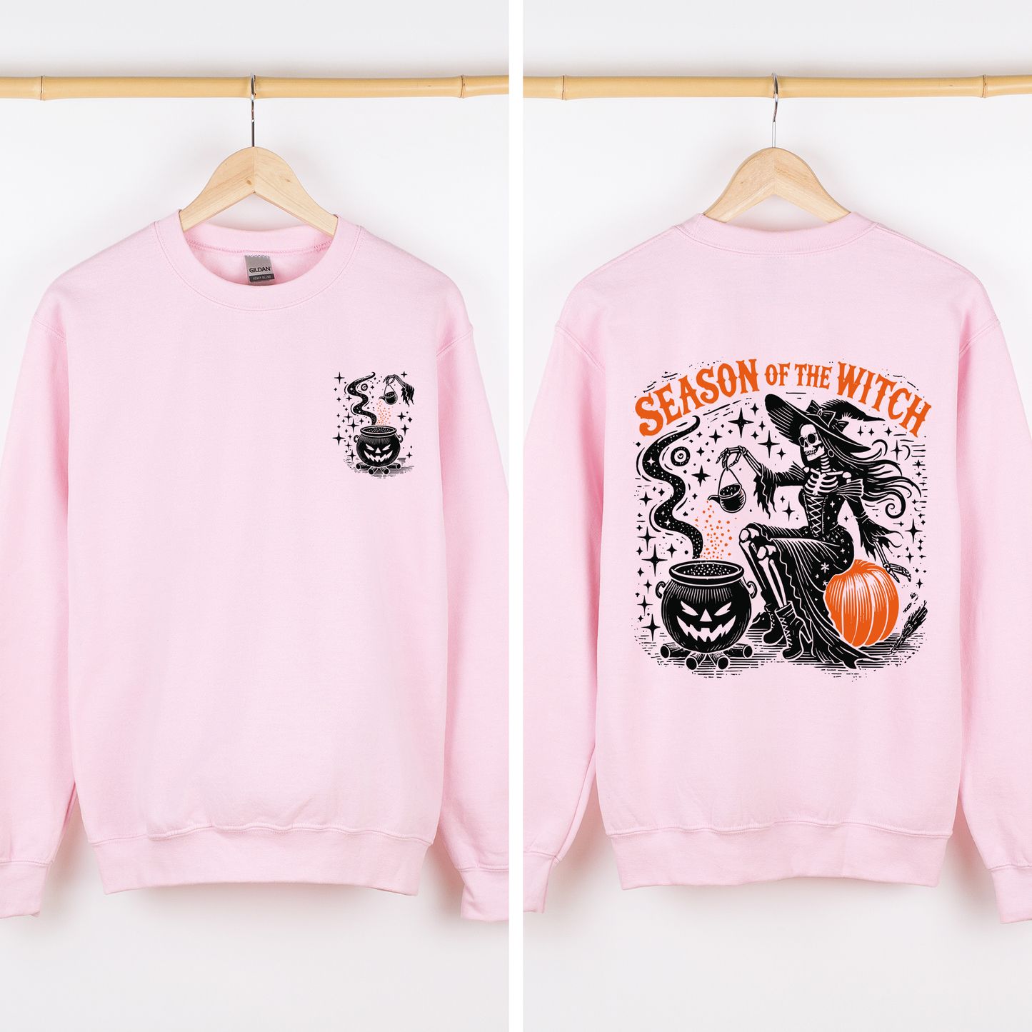 Halloween Spooky Sweatshirt Front and Back Season of the Witch Refinery Number One