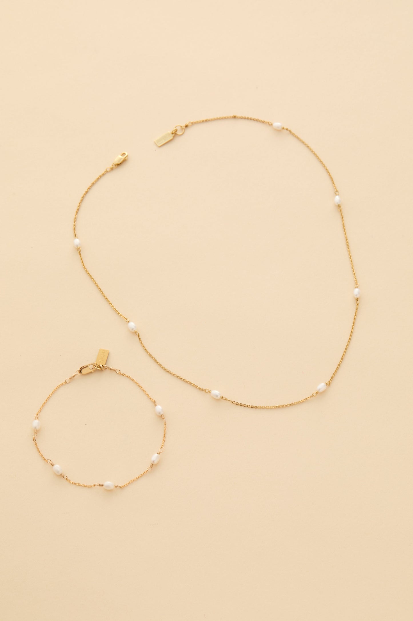 Freshwater Rice Pearl Necklace 14k Gold Over Brass Madeline Necklace