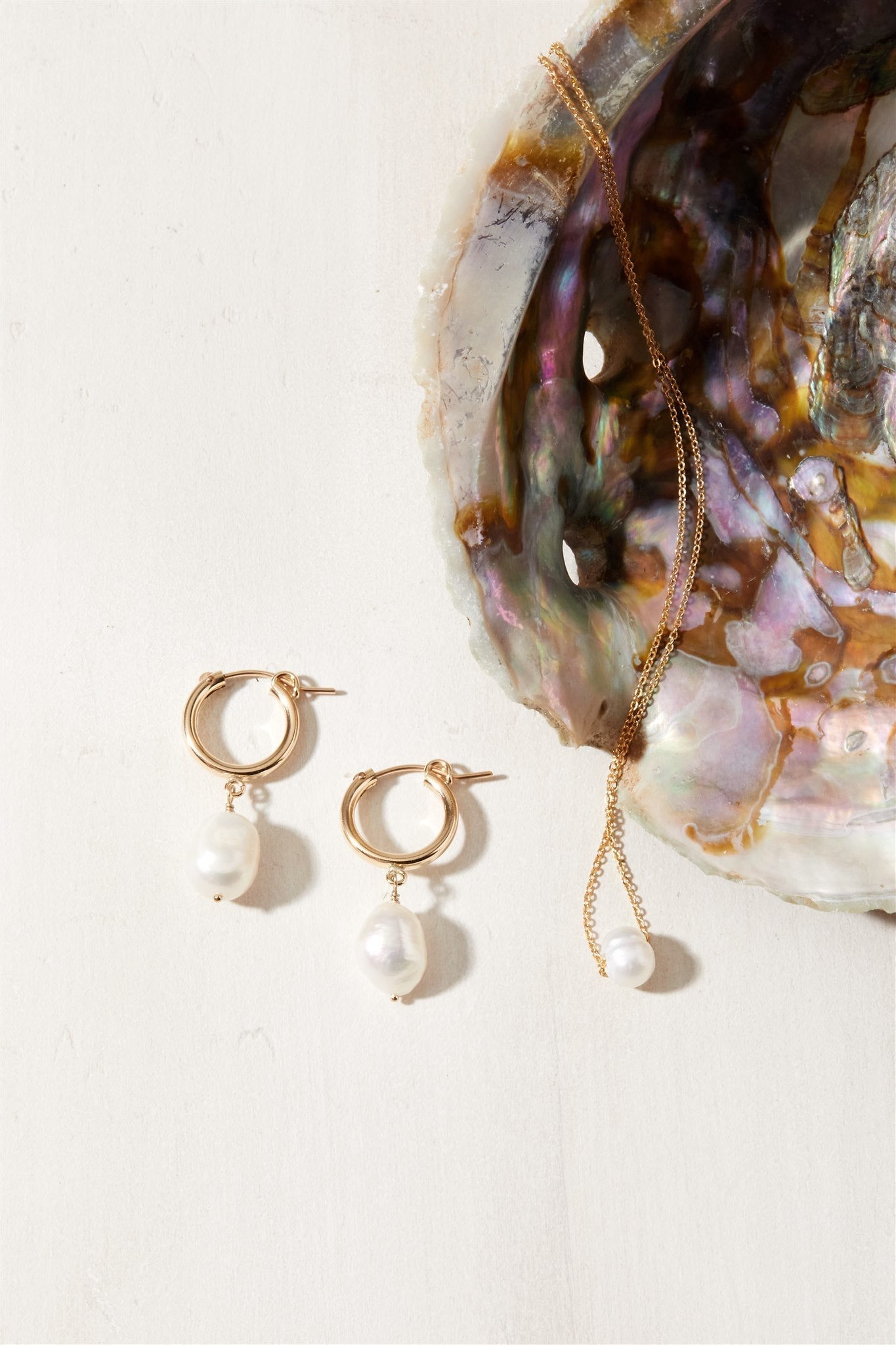 14k Gold Filled Freshwater Pearl 15mm Hoop Earrings Adelle