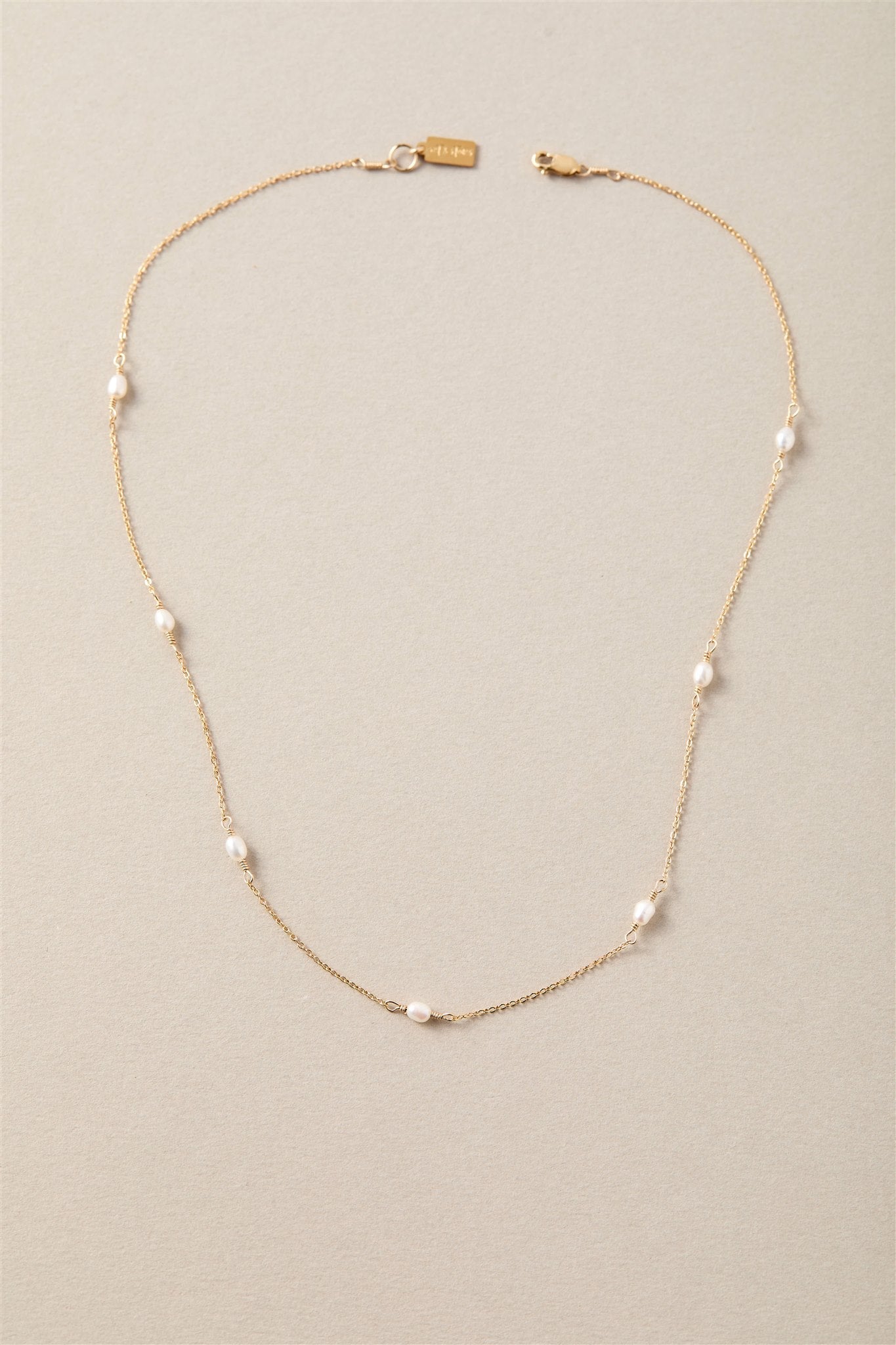 Freshwater Rice Pearl Necklace 14k Gold Over Brass Madeline Necklace