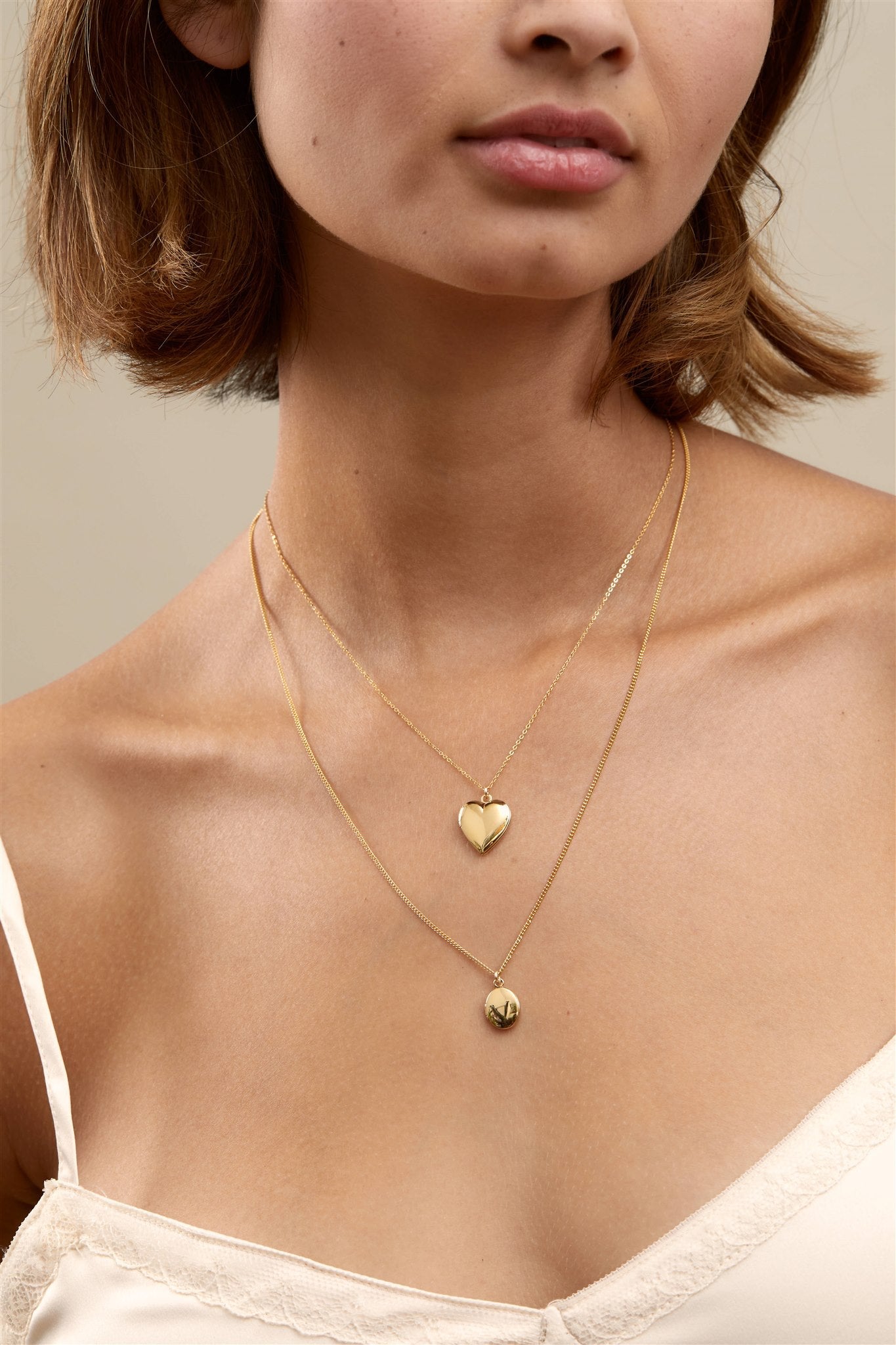 Gold Heart Locket Necklace 14k Gold over Brass Roxy