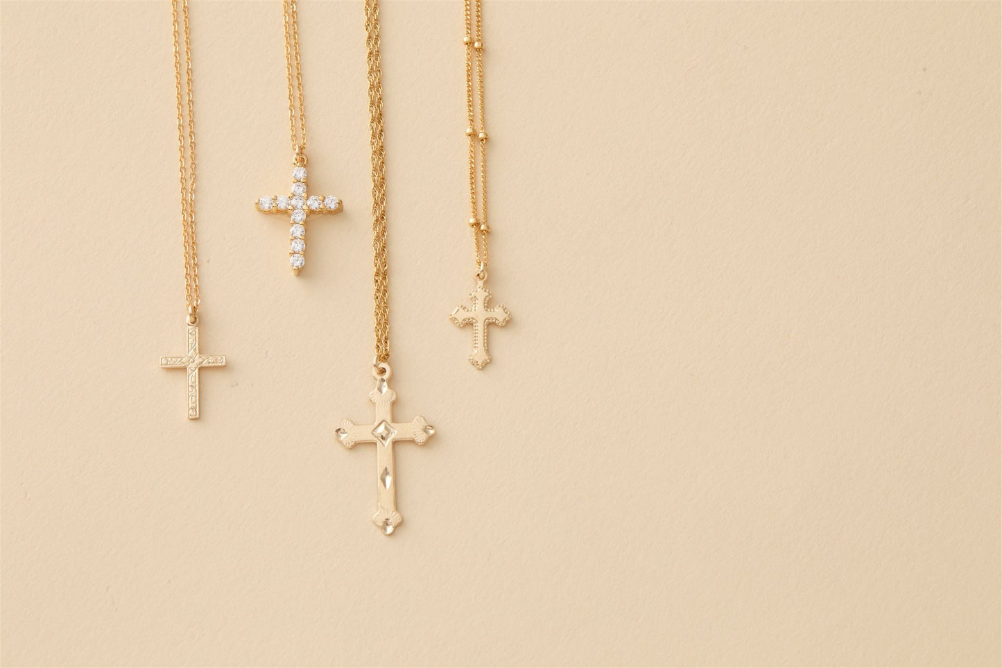 Julian 14k Gold Filled Cross Necklace 20' Rope Chain