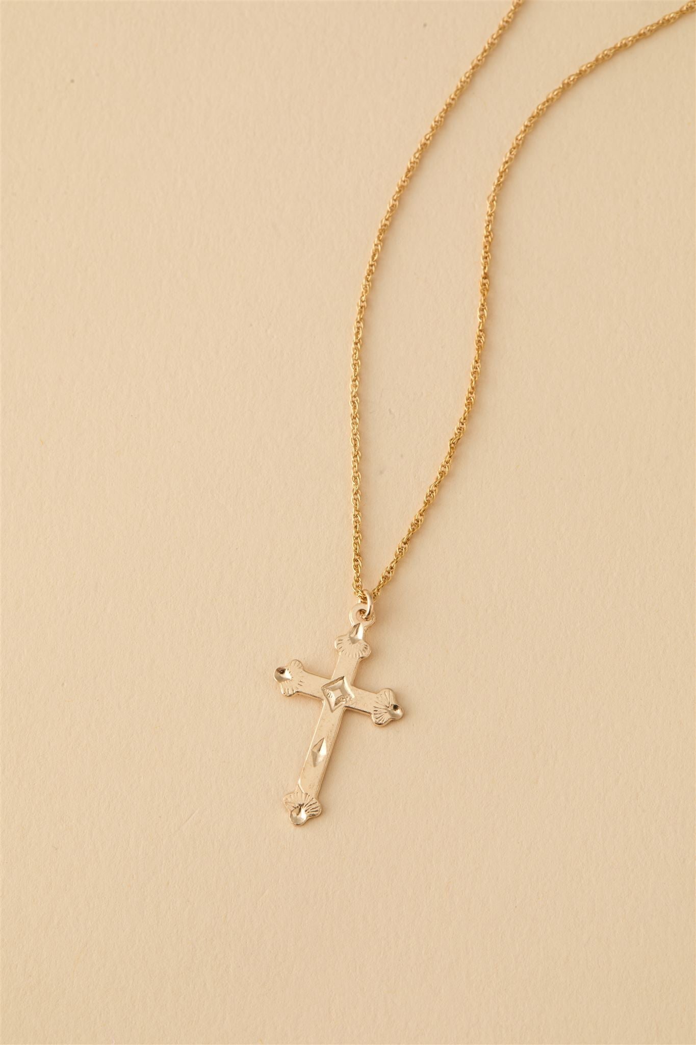 Julian 14k Gold Filled Cross Necklace 20' Rope Chain