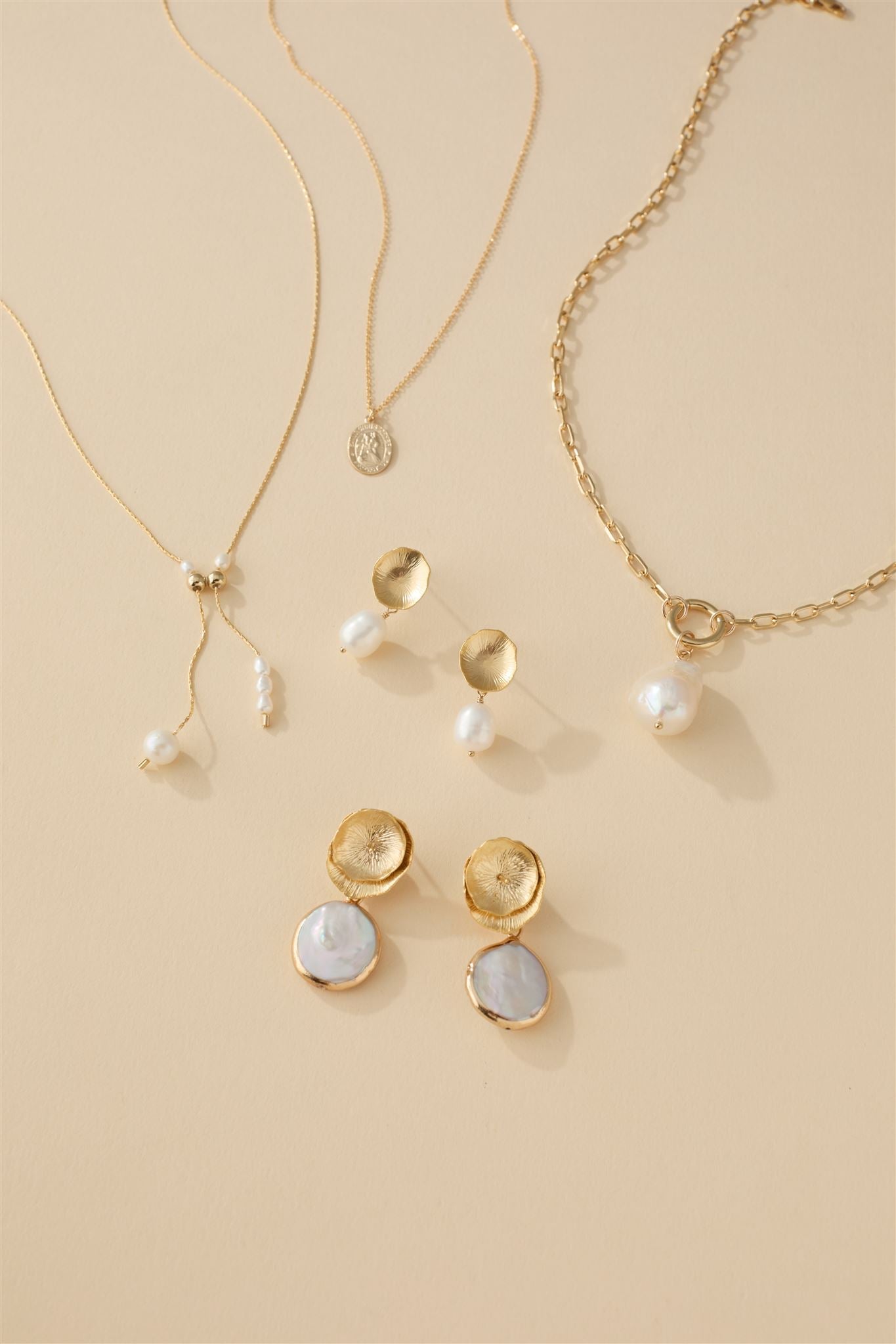 Zara Freshwater Pearl Lariat Necklace 14k Gold Filled