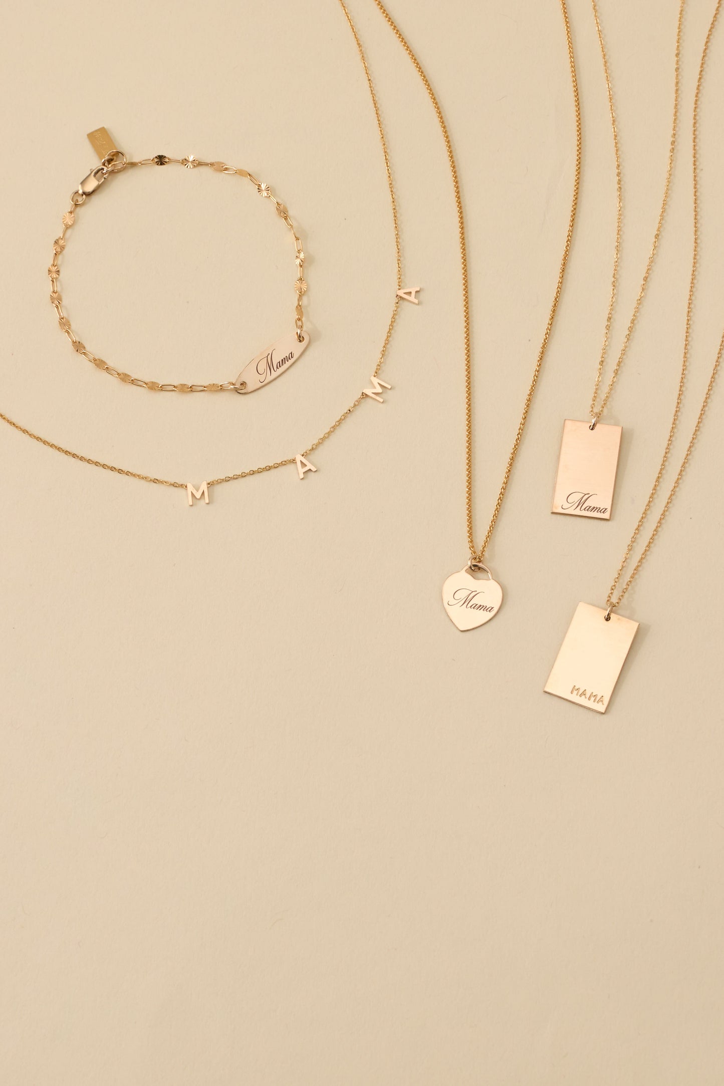 Gold Filled Rectangle Pendant Necklace 14k Mama Stella