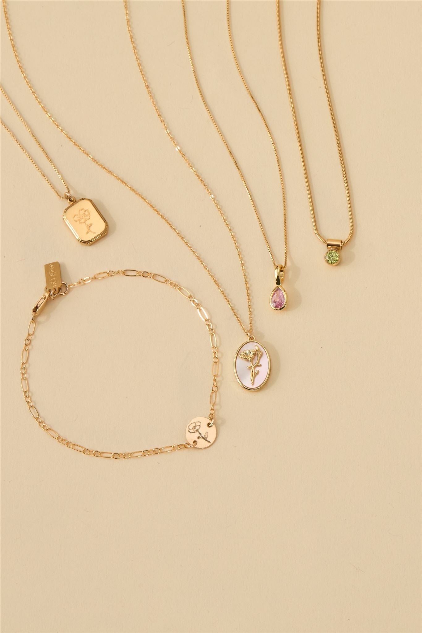 Ellie 14k Gold Filled Birthstone Necklace 18k Gold Over Brass