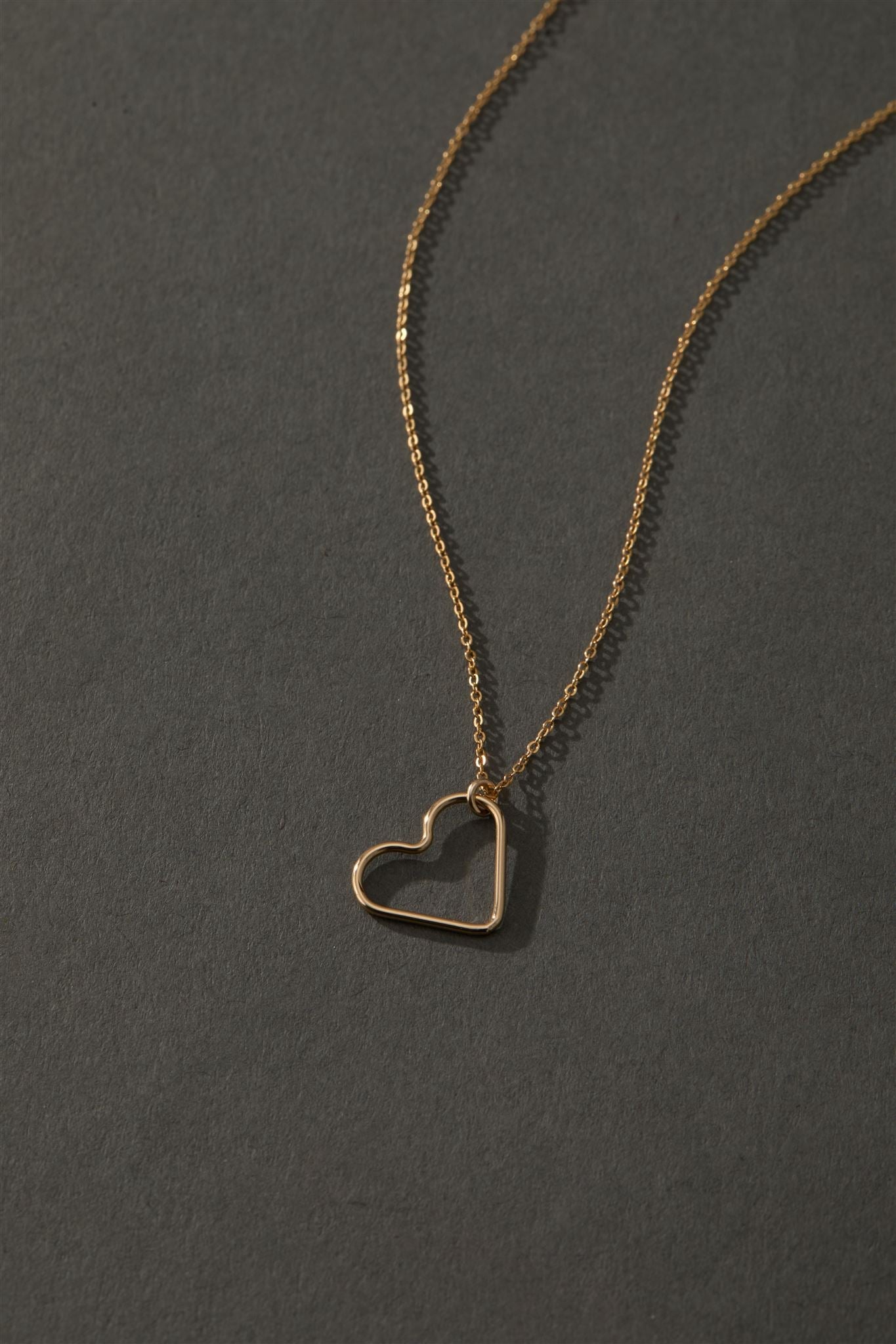 14k Gold Filled Open Heart Necklace 15mm Charm The First Layer