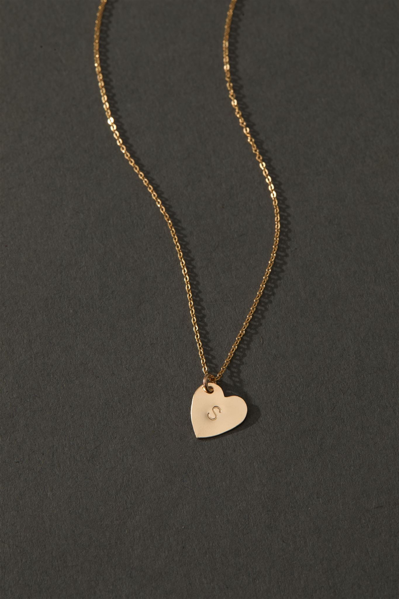 Sophia Initial Necklace 14k Gold Filled Heart Pendant The First Layer