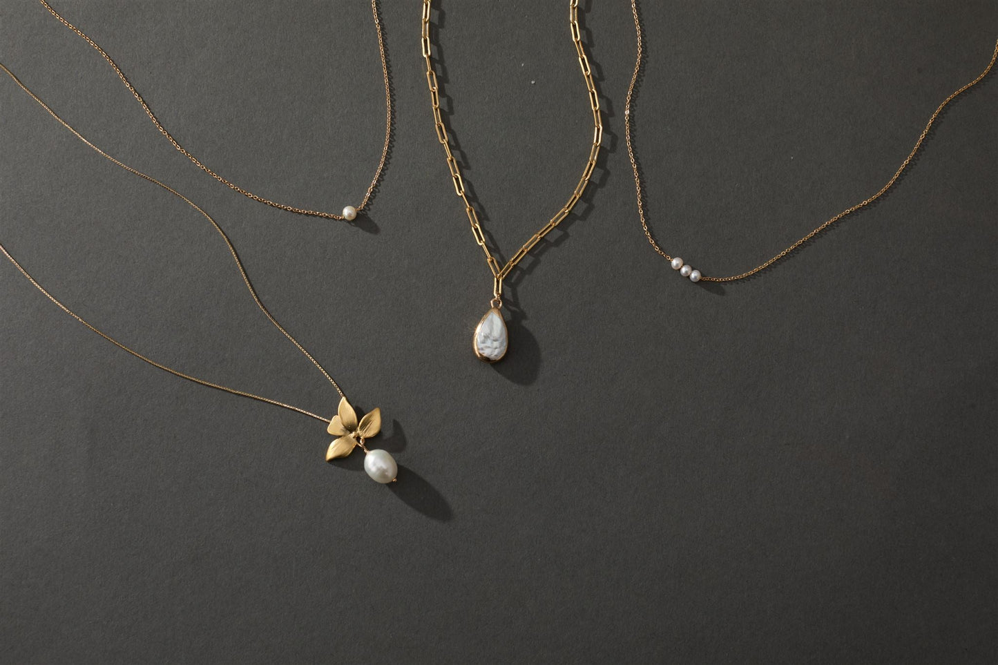 Sedona Gold Filled Paperclip Chain Necklace with Baroque Pearl