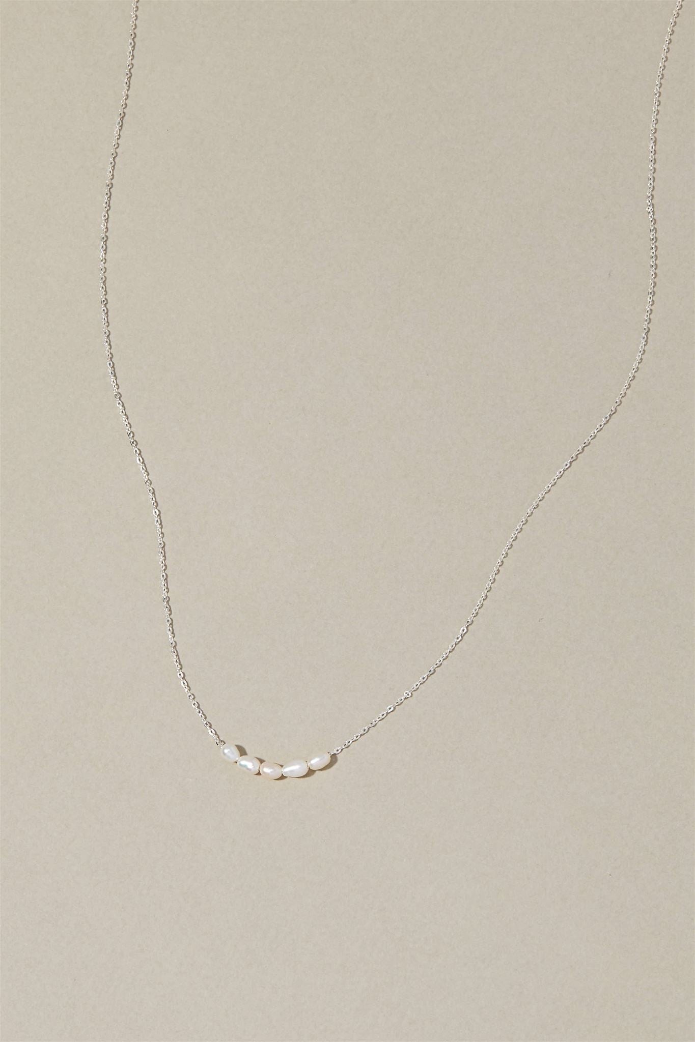 Freshwater Pearl Cable Chain Necklace 14k Gold Filled or Sterling Silver Landon Necklace