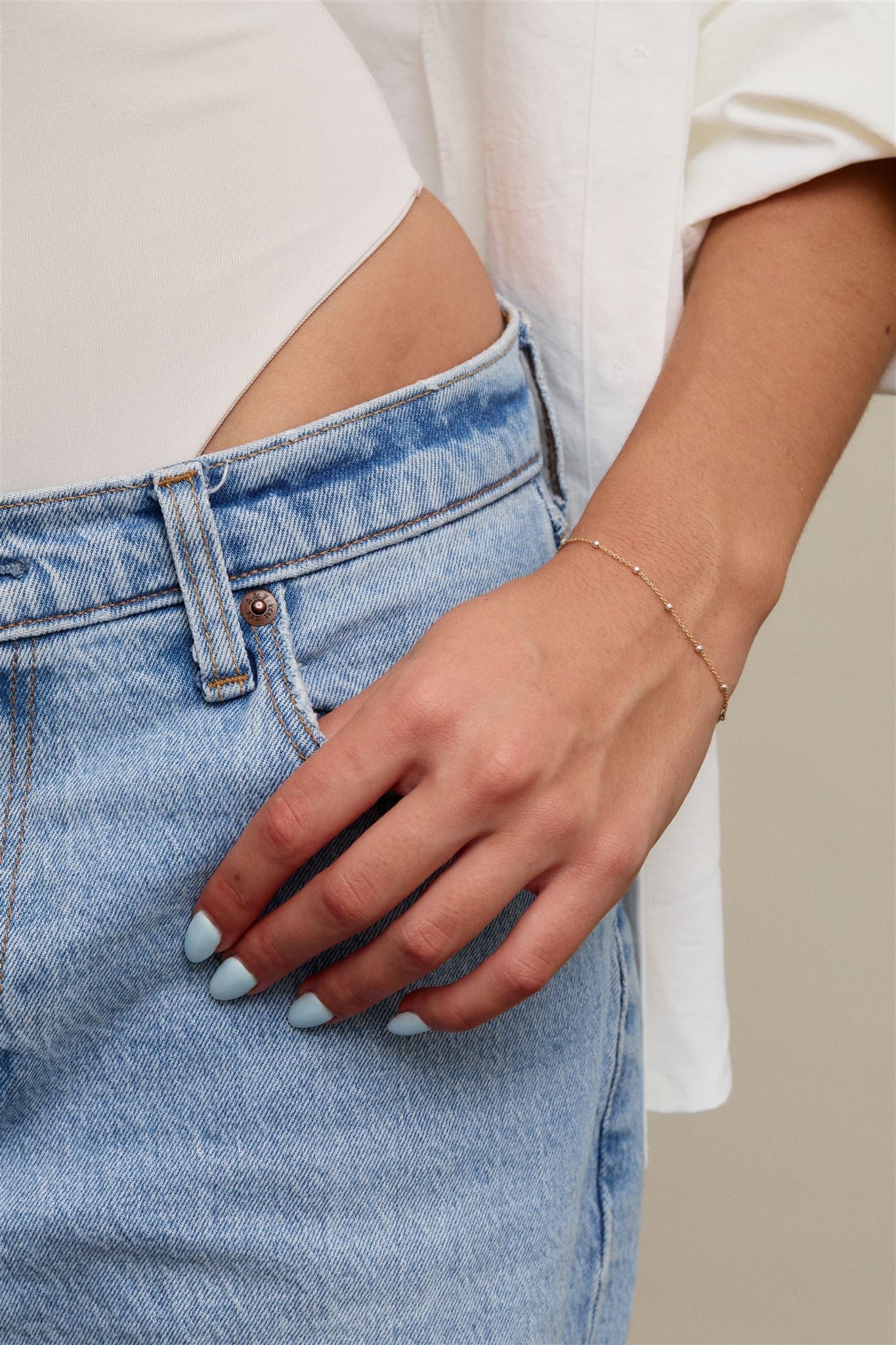 Gold Filled Chain Satellite Beads Bracelet Austen