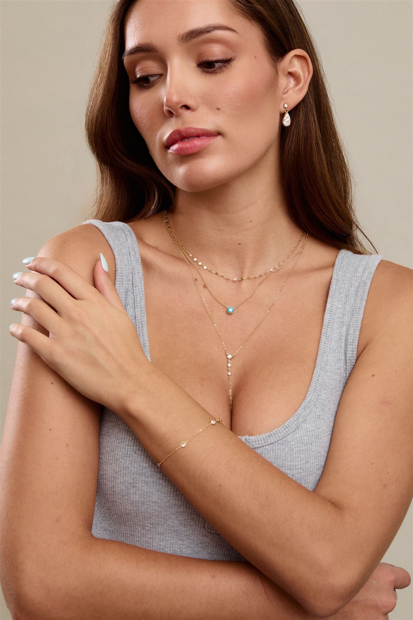 Cubic Zirconia 14k Gold Filled Bracelet Faye