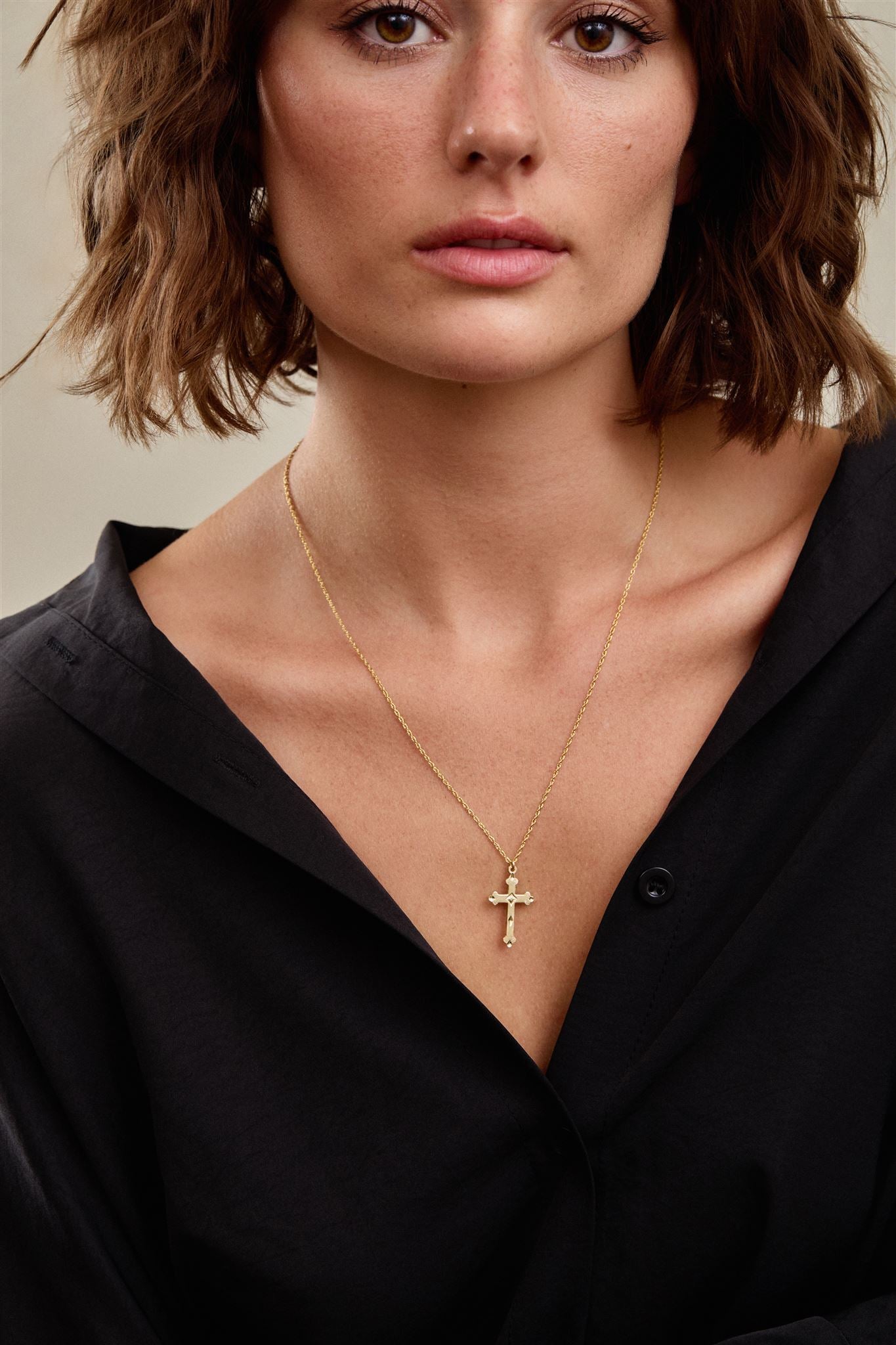 Julian 14k Gold Filled Cross Necklace 20' Rope Chain