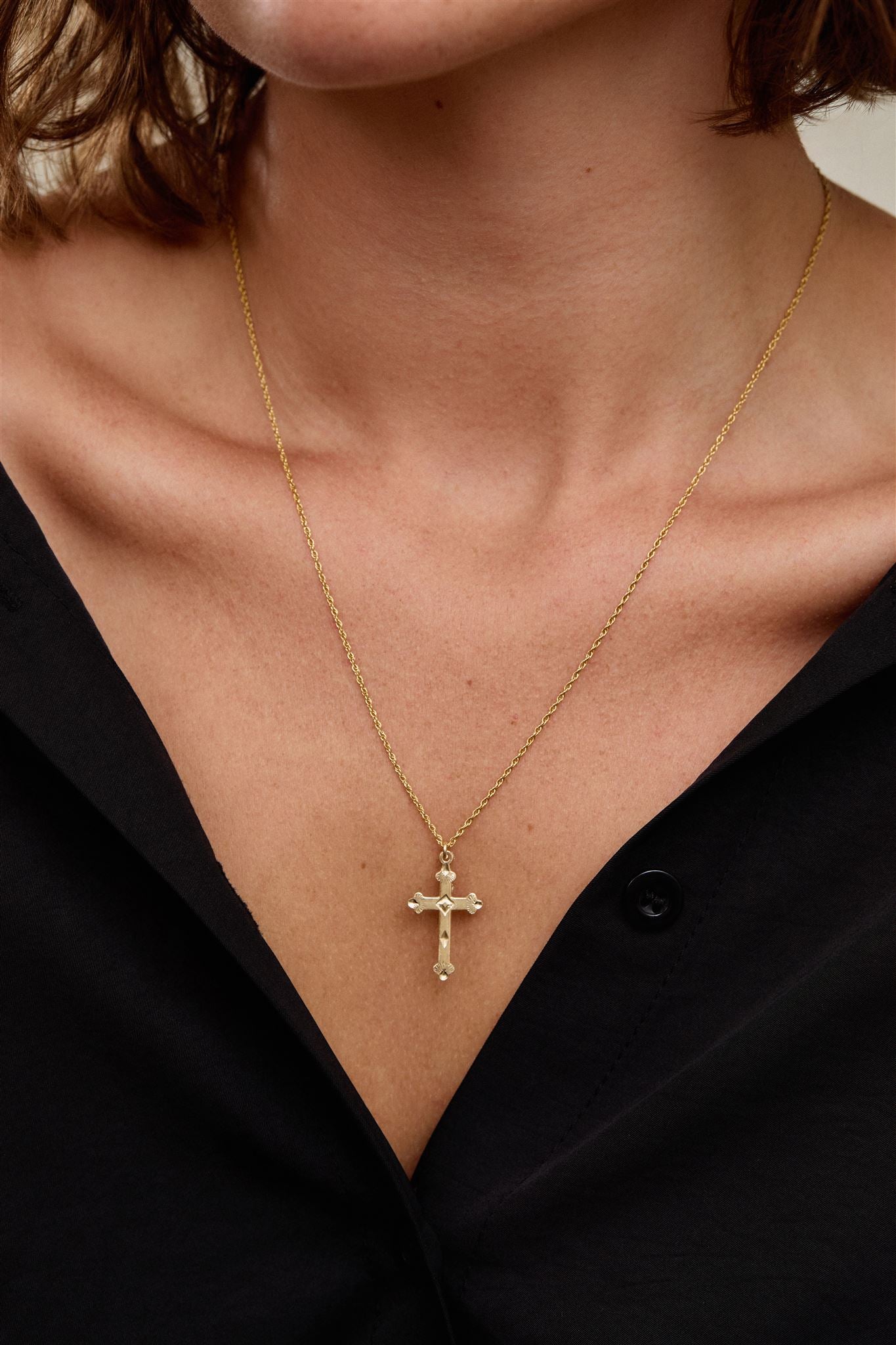 Julian 14k Gold Filled Cross Necklace 20' Rope Chain