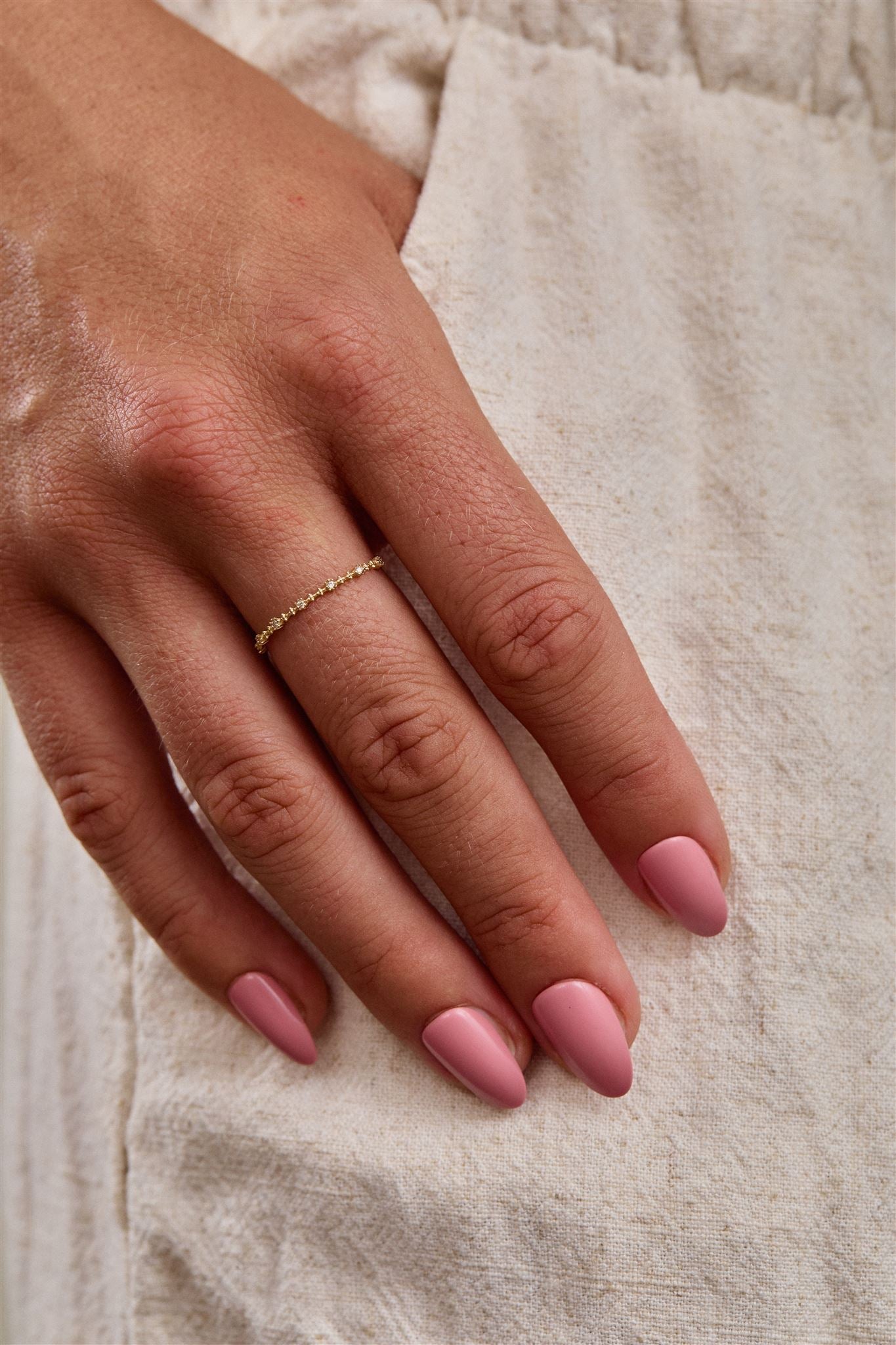 14k Yellow Champagne Diamond Stacking Ring Sydney