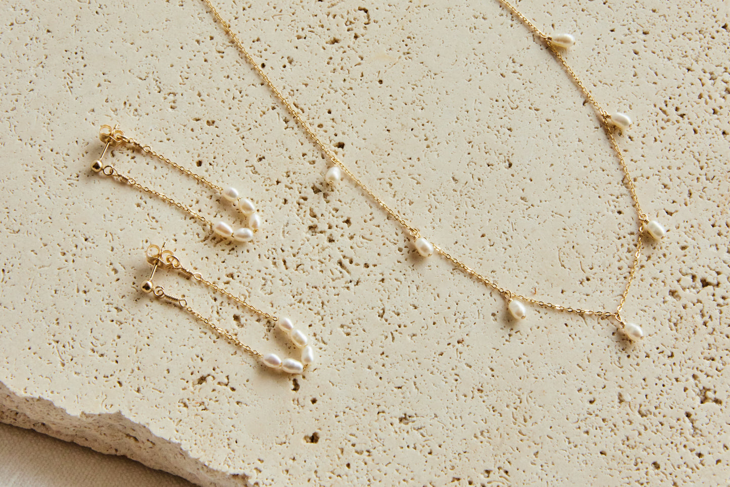 Freshwater Pearls Cable Chain Necklace 14k Gold Filled or Sterling Silver Meri Necklace